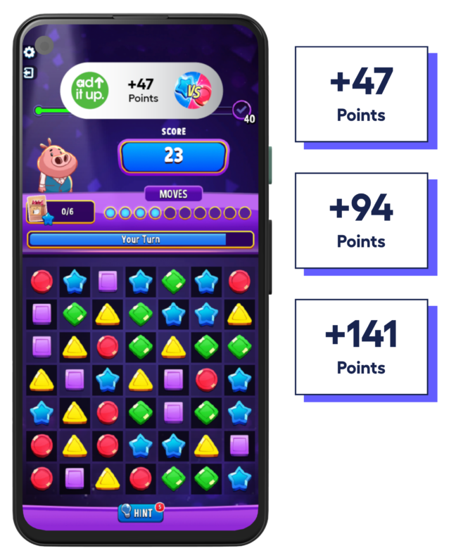 phone screen showing advertiser app